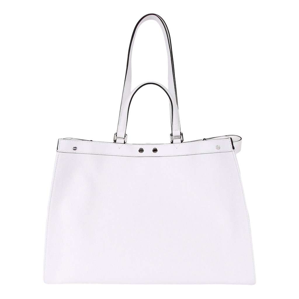 Fendi Fendi FF Canvas X-Tote Bag Black White Leather Trim Turn Lock Black Leather Never worn - Inside View