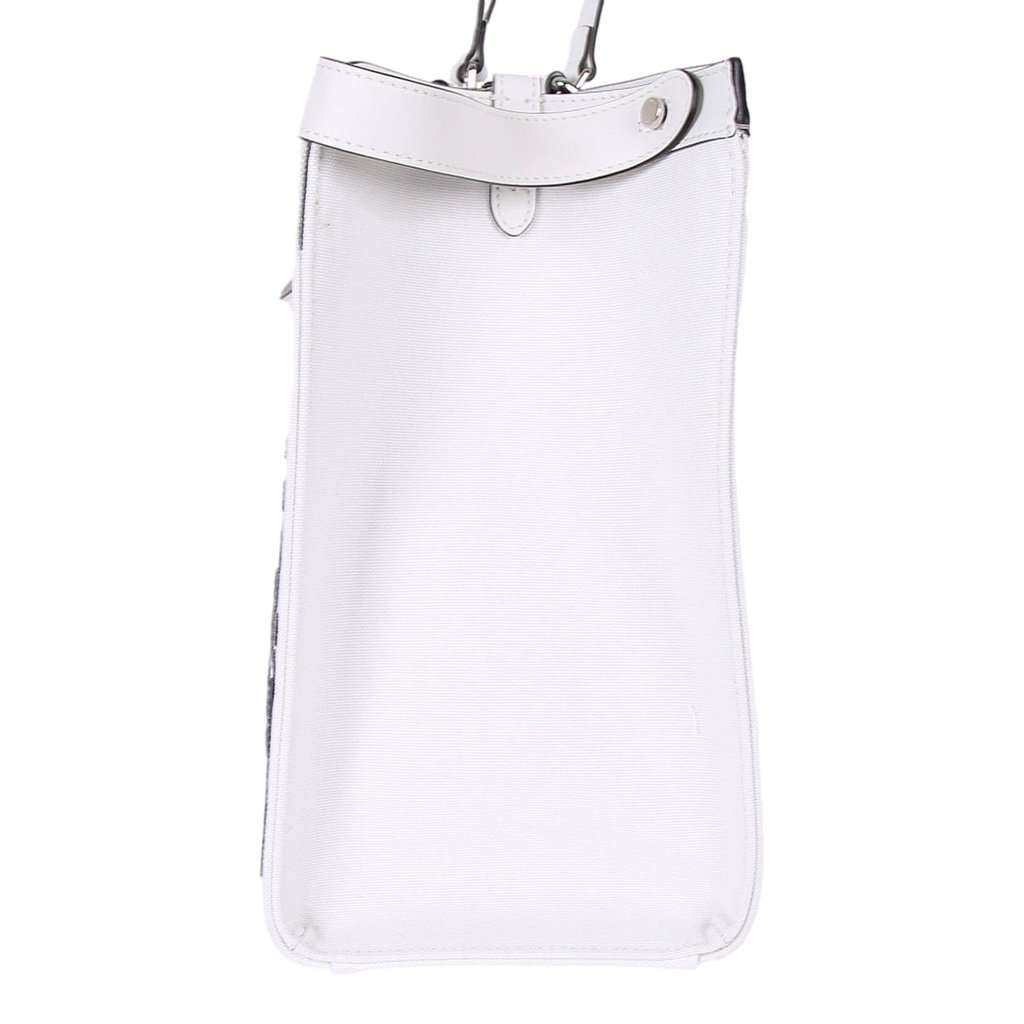 Fendi Fendi FF Canvas X-Tote Bag Black White Leather Trim Turn Lock Black Leather Never worn - Model View