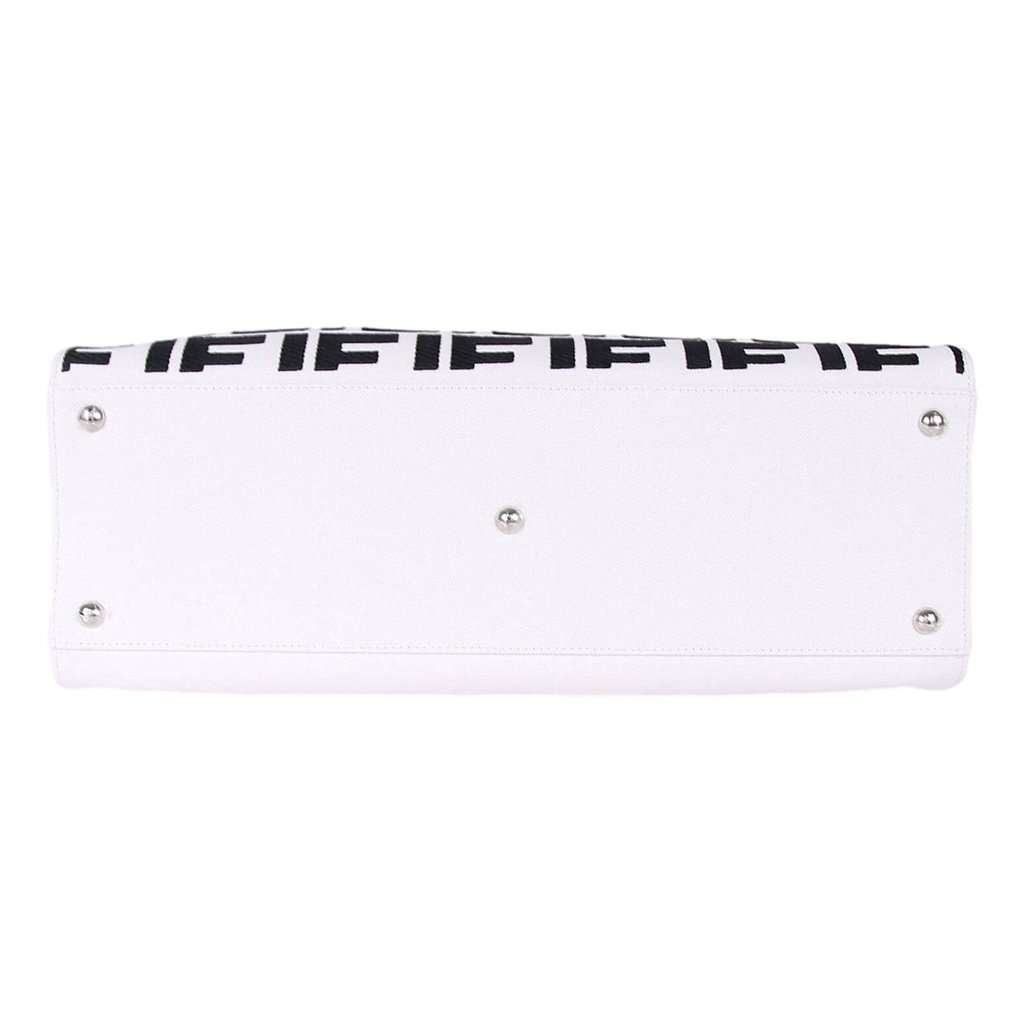 Fendi Fendi FF Canvas X-Tote Bag Black White Leather Trim Turn Lock Black Leather Never worn - Box View
