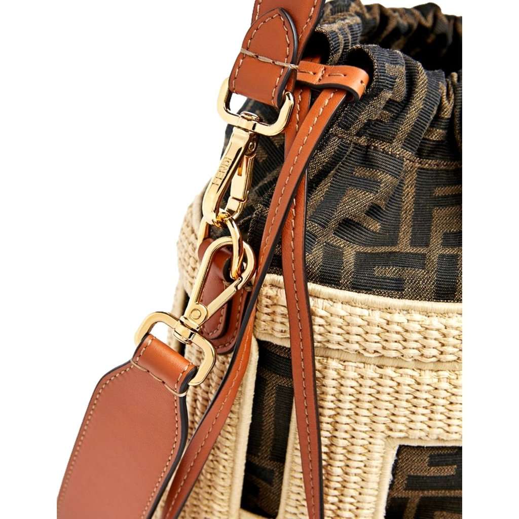 Fendi FENDI Step Out Bucket Bag Mini Canvas and Leather Zucca FF Logo Brown Leather Never worn - Box View