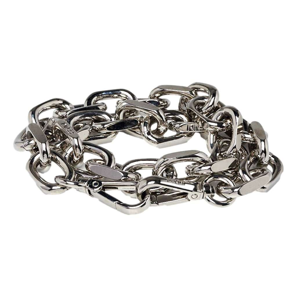 Fendi Fendi Strap You Silver Tone Metal Chain Mini Shoulder Strap Detachable Silver Never worn - Front View