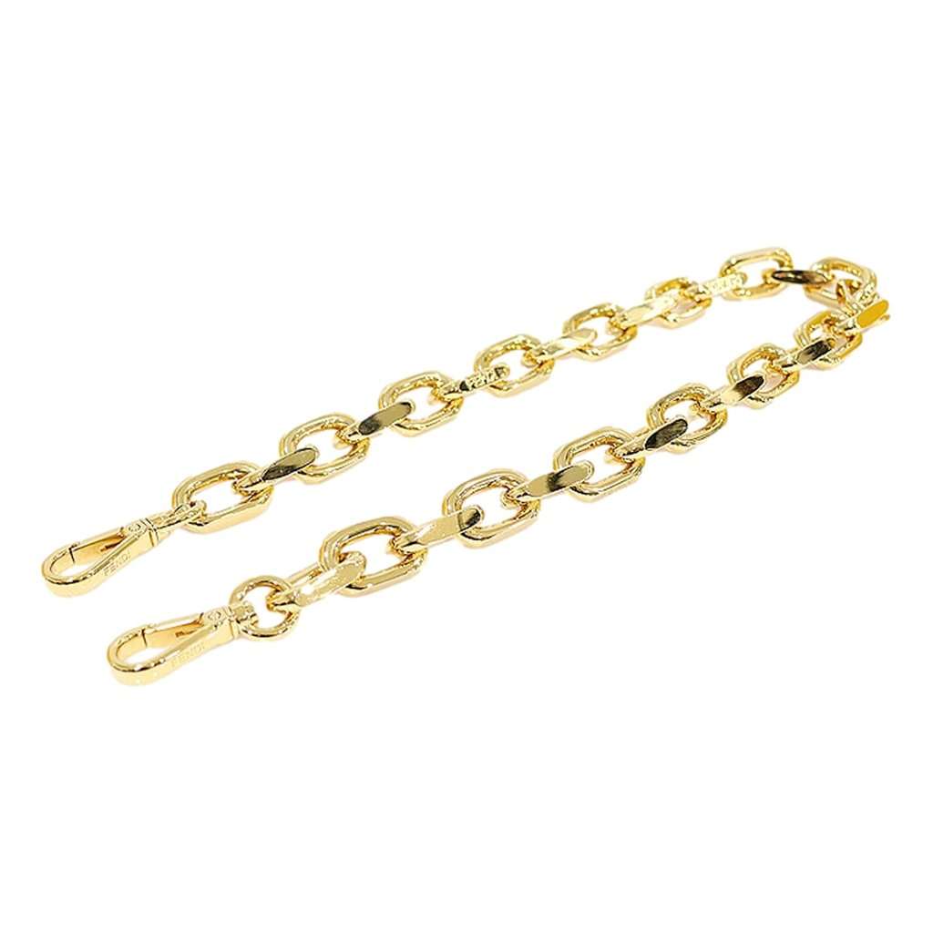 Fendi Fendi Strap You Mini Gold Tone Metal Chain Shoulder Strap Beige Leather Never worn - Back View