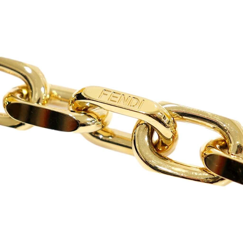 Fendi Fendi Strap You Mini Gold Tone Metal Chain Shoulder Strap Beige Leather Never worn - Inside View