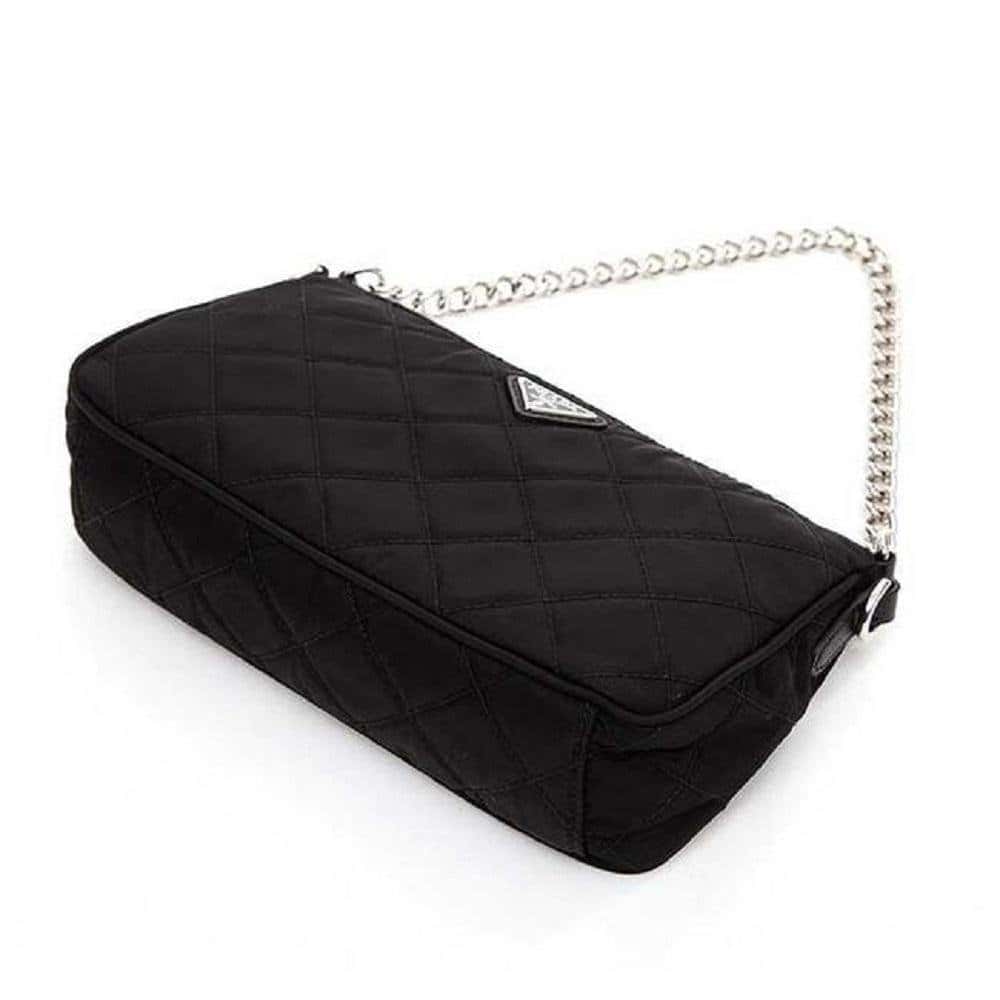 Prada Prada Black Tessuto Nylon Quilted Chain Crossbody Bag MultiColor Never worn - Inside View