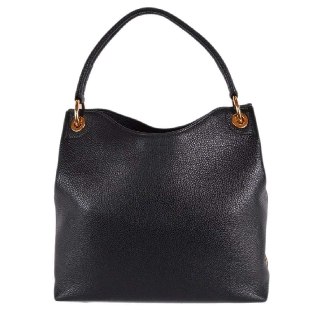 Prada Prada Vitello Phenix Black Leather Embossed Logo Hobo Tote Bag Black Leather Never worn - Inside View