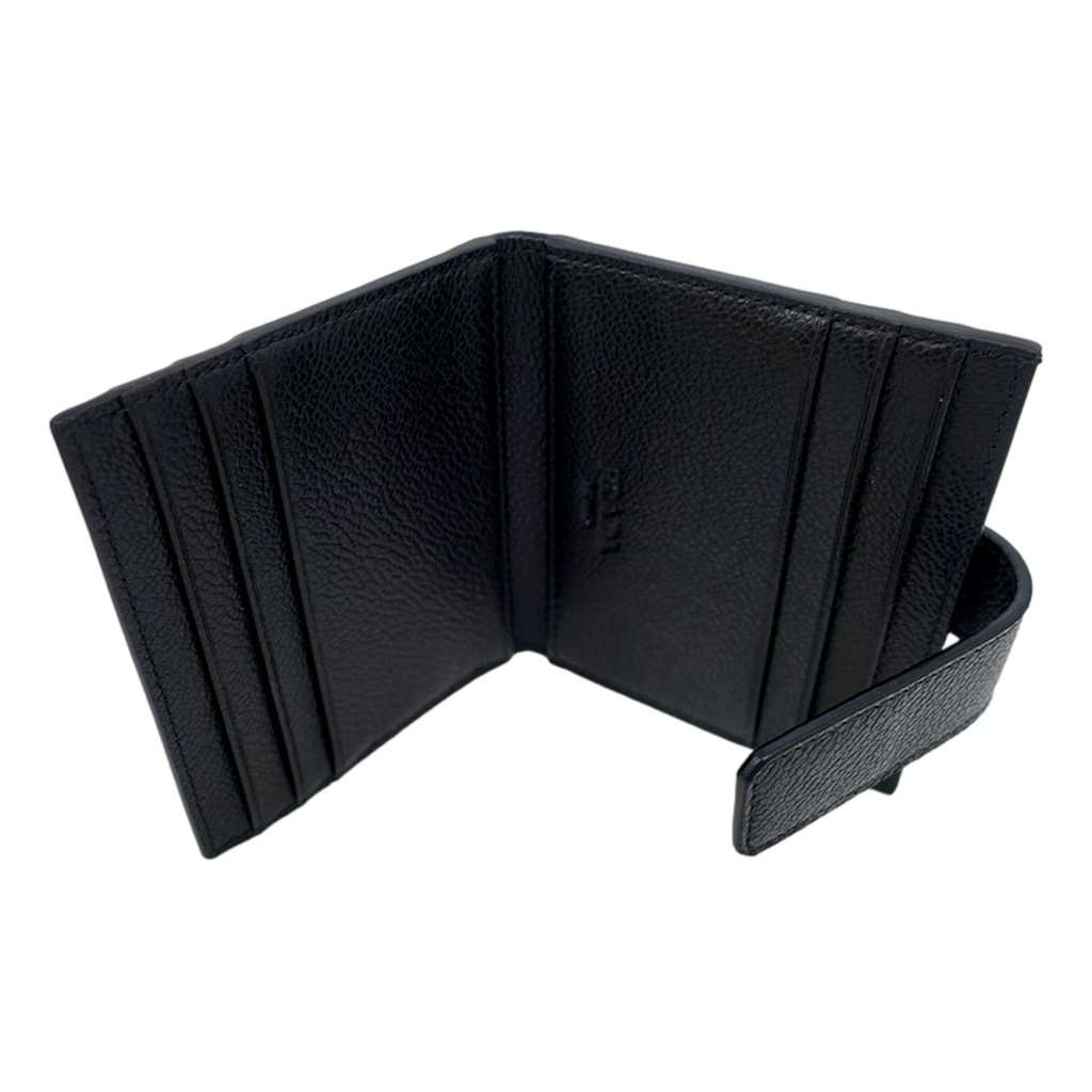 Prada Prada Black Vitello Grain Leather Card  Bifold Wallet Black Leather Never worn - Inside View