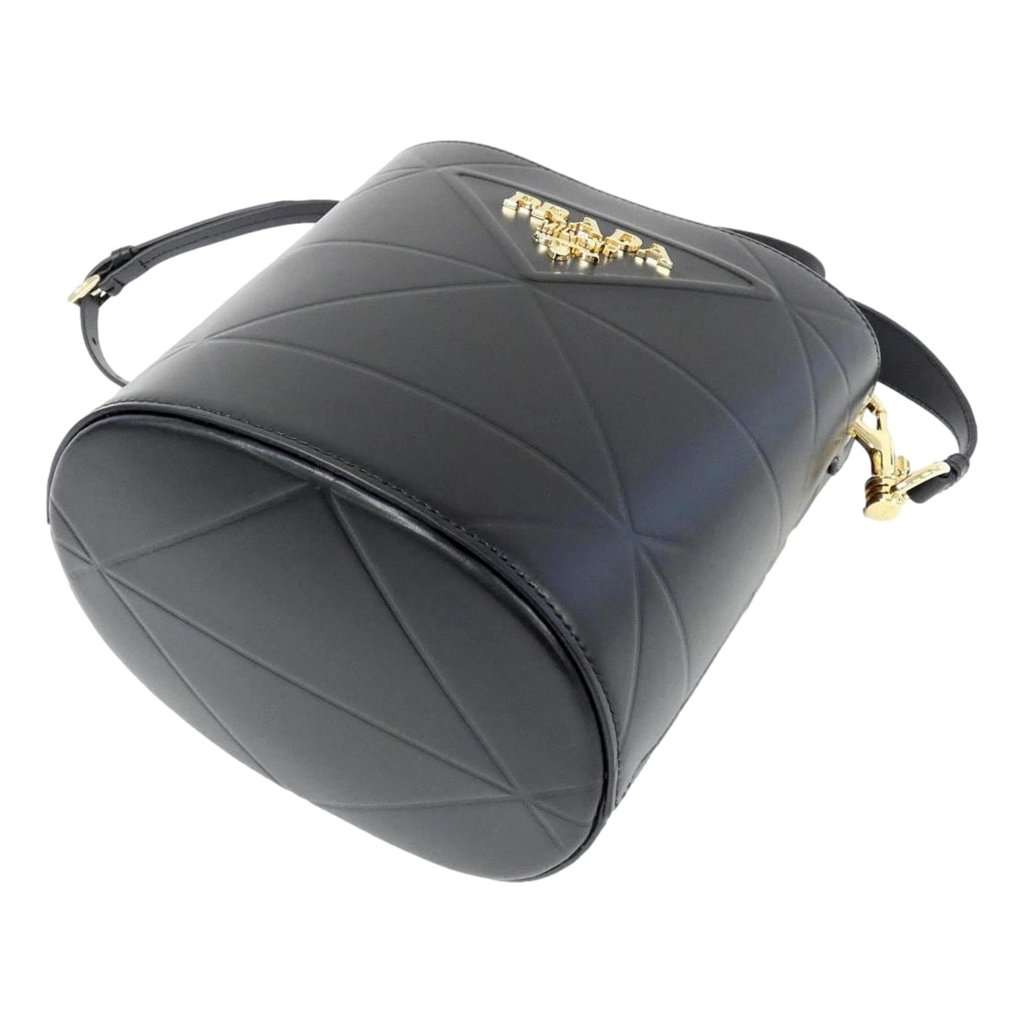 Prada Prada Soft Calf Leather Bucket Crossbody Handbag Nero Black Black Leather Never worn - Inside View