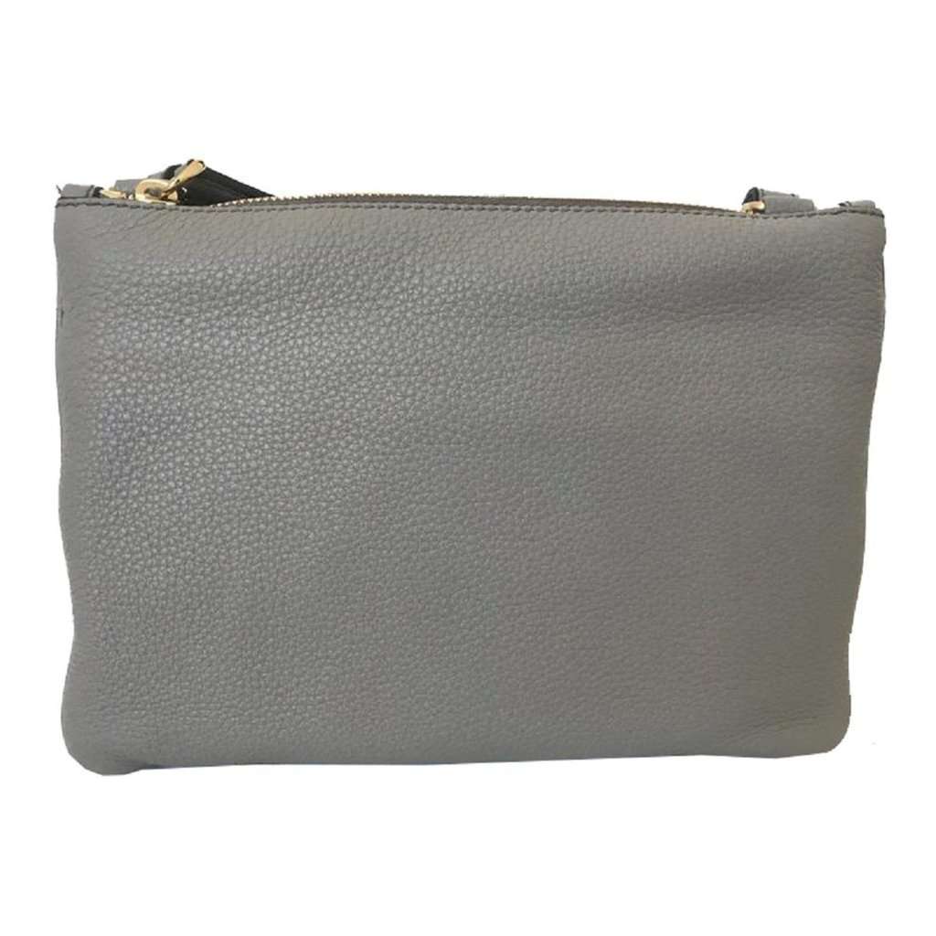 Prada Prada Vitello Phenix Argilla Gray Leather Logo Plaque Crossbody Bag Grey Leather Never worn - Box View