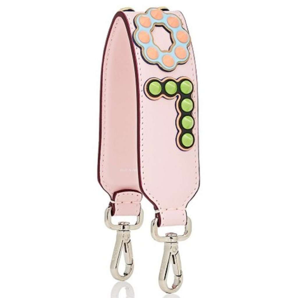 Fendi Fendi Mini Strap You Pink Peonia Multicolor "LOVE" Studded Leather Pink Leather Never worn - Inside View