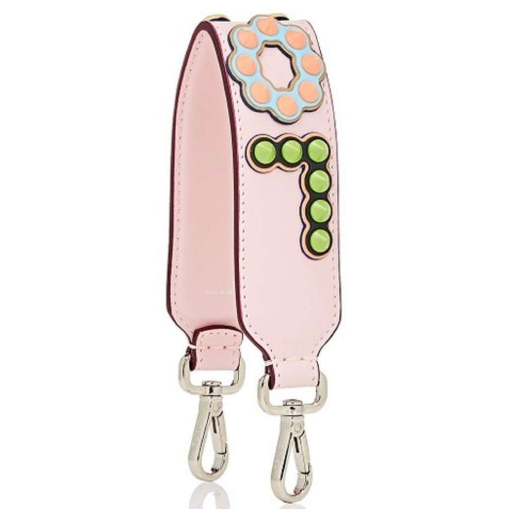 Fendi Fendi Mini Strap You Pink Peonia Multicolor "LOVE" Studded Leather Pink Leather Never worn - Box View