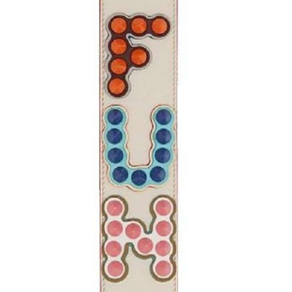 Fendi Fendi "FUN" Beige Multicolor Studded Mini Leather Shoulder Strap White Leather Never worn - Back View