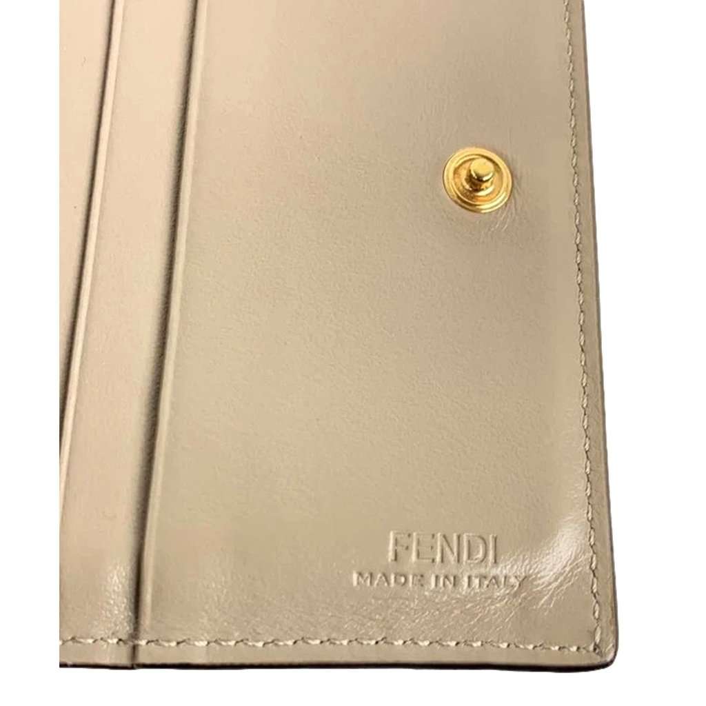 Fendi Fendi F is Fendi Tortora Gray Leather Bifold Wallet Grey Leather Never worn - Model View