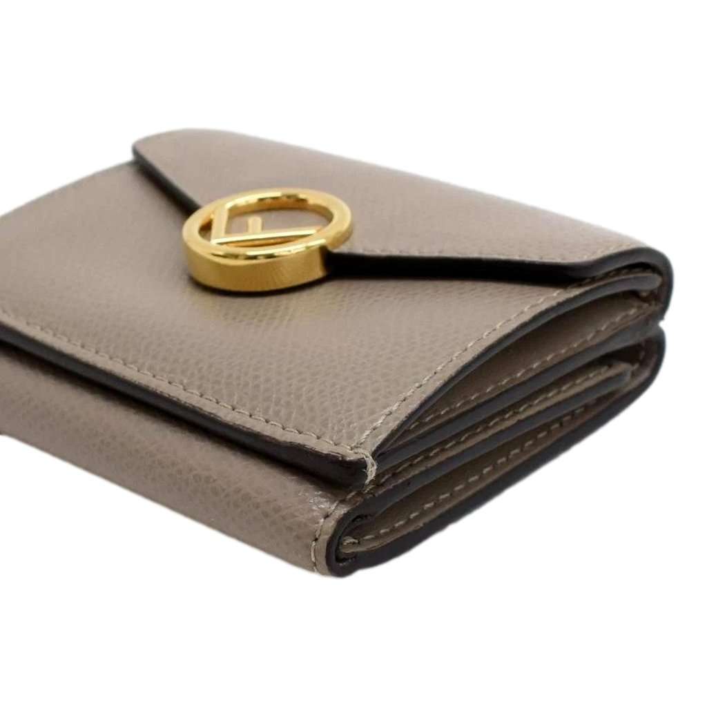 Fendi Fendi F Is Fendi Tortora Gray Leather Micro Trifold Wallet Grey Leather Never worn - Model View