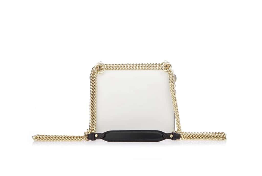 Fendi Fendi Kan I White Multi Color Flowers Leather Chain Bag White Leather Never worn - Box View