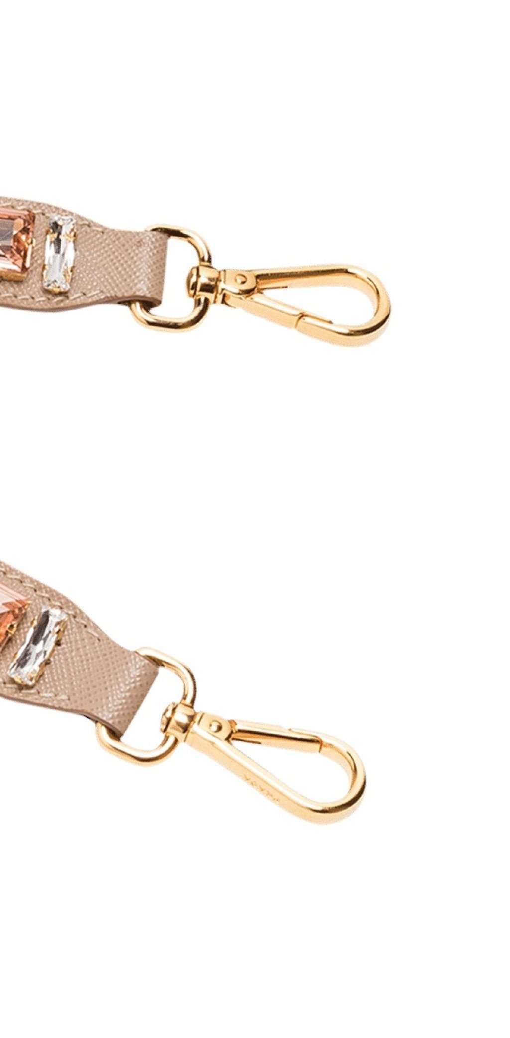 Prada Prada Leather Saffiano Crystal Women's Blush Pink Strap Pink Leather Never worn - Model View