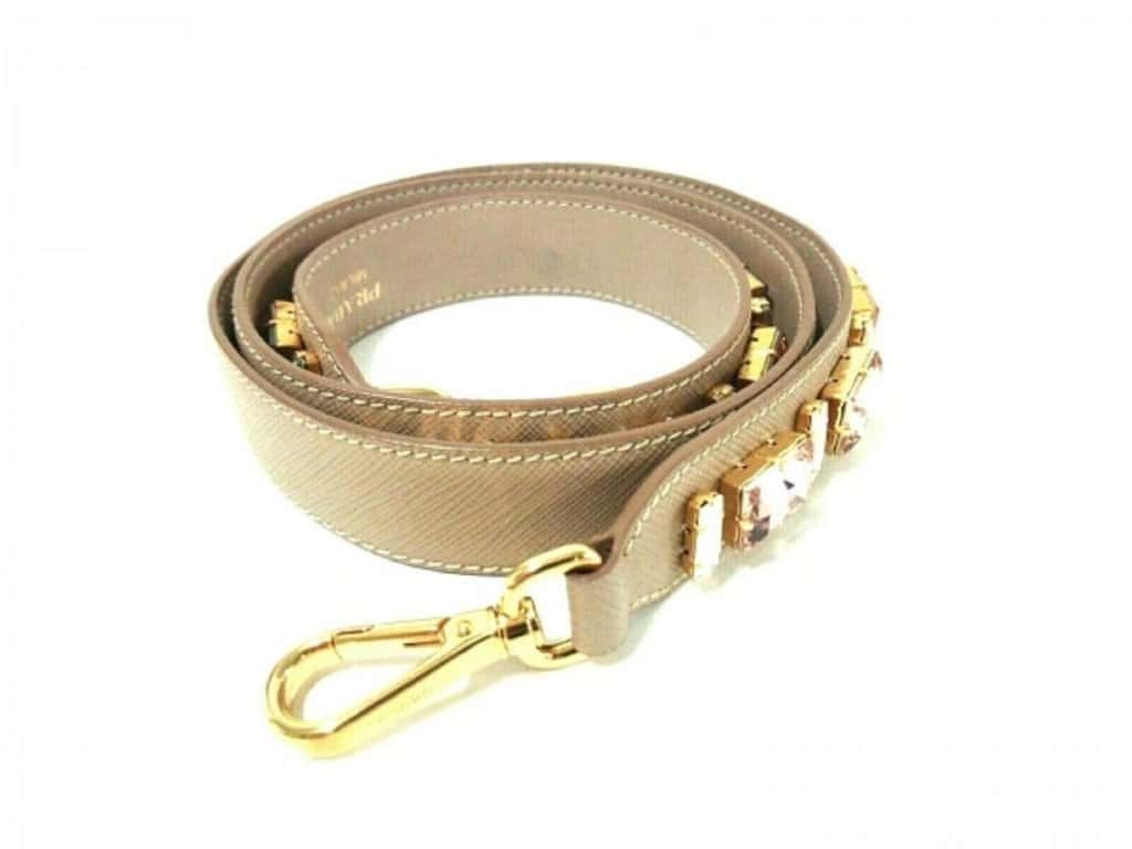 Prada Prada Leather Saffiano Crystal Women's Blush Pink Strap Pink Leather Never worn - Box View