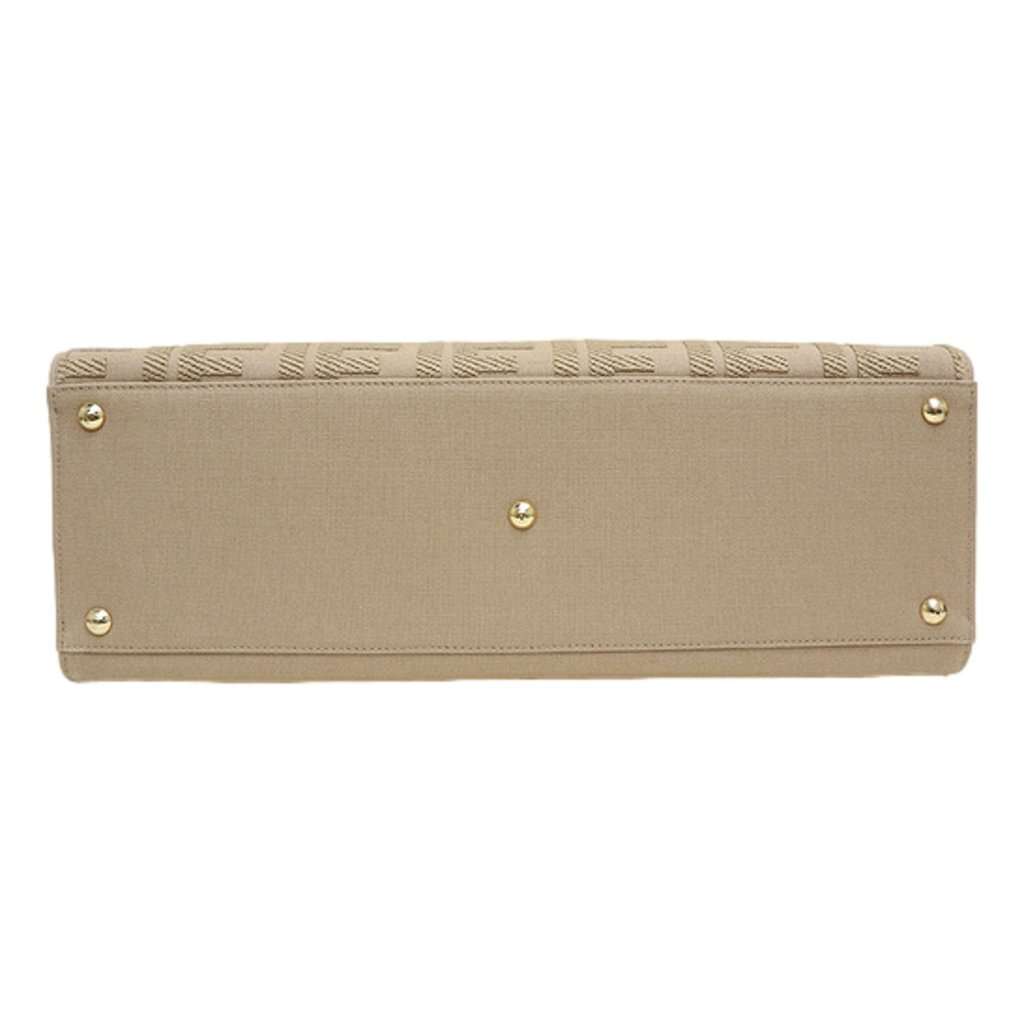 Fendi Fendi FF Peekaboo X-Lite Brown Beige Canvas and Leather Tote Brown Canvas Never worn - Box View