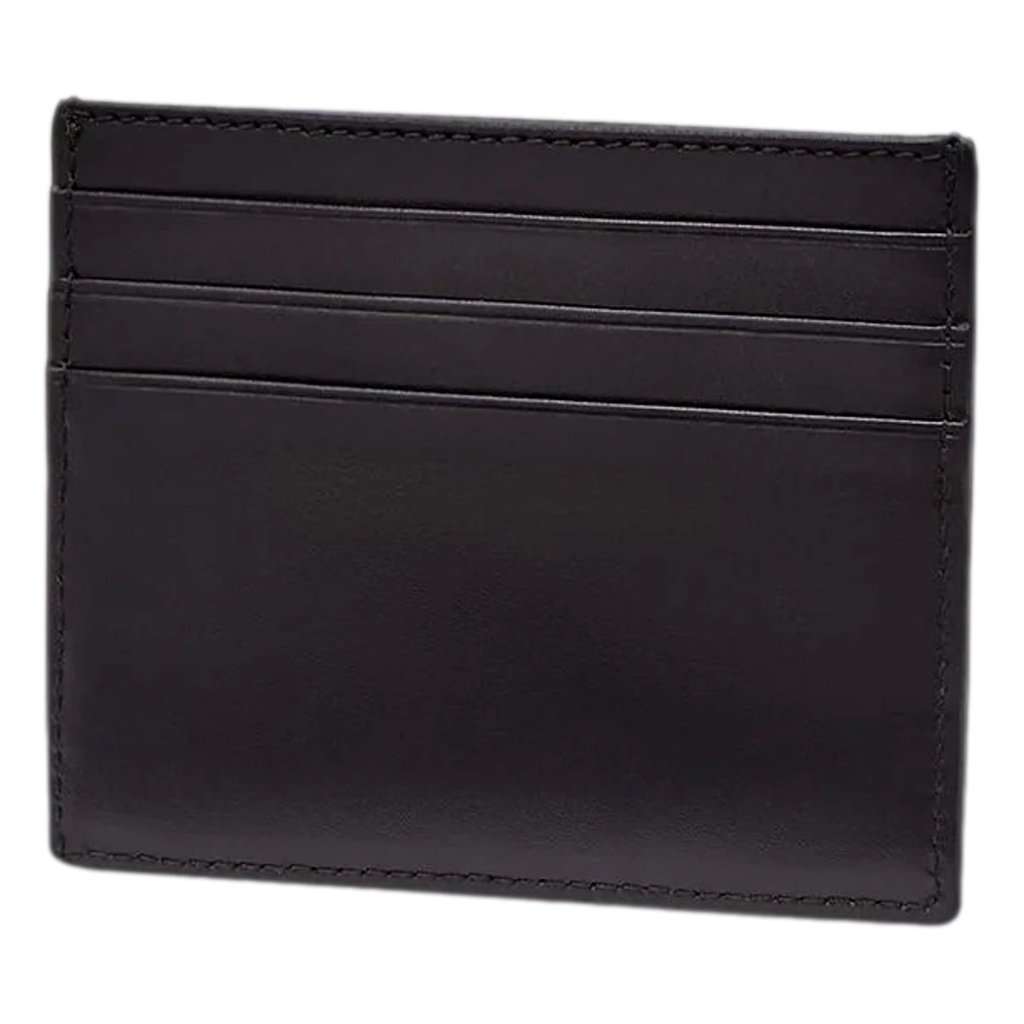 Fendi Fendi Roma Black Calfskin Leather Embossed Logo Card Case Wallet Navy Leather Never worn - Back View