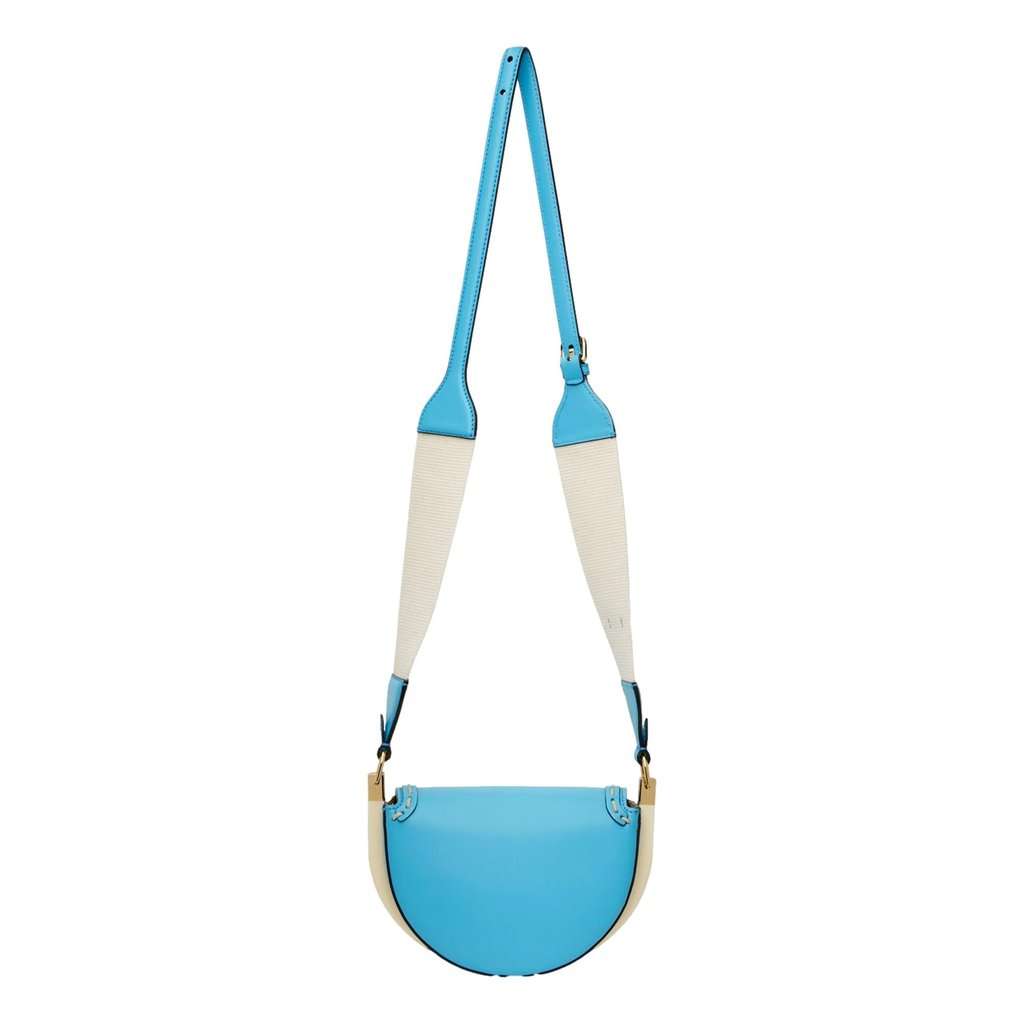 Fendi Fendi Moonlight Satchel Crossbody Cyber Blue Leather FF Logo Bag Blue Leather Never worn - Box View