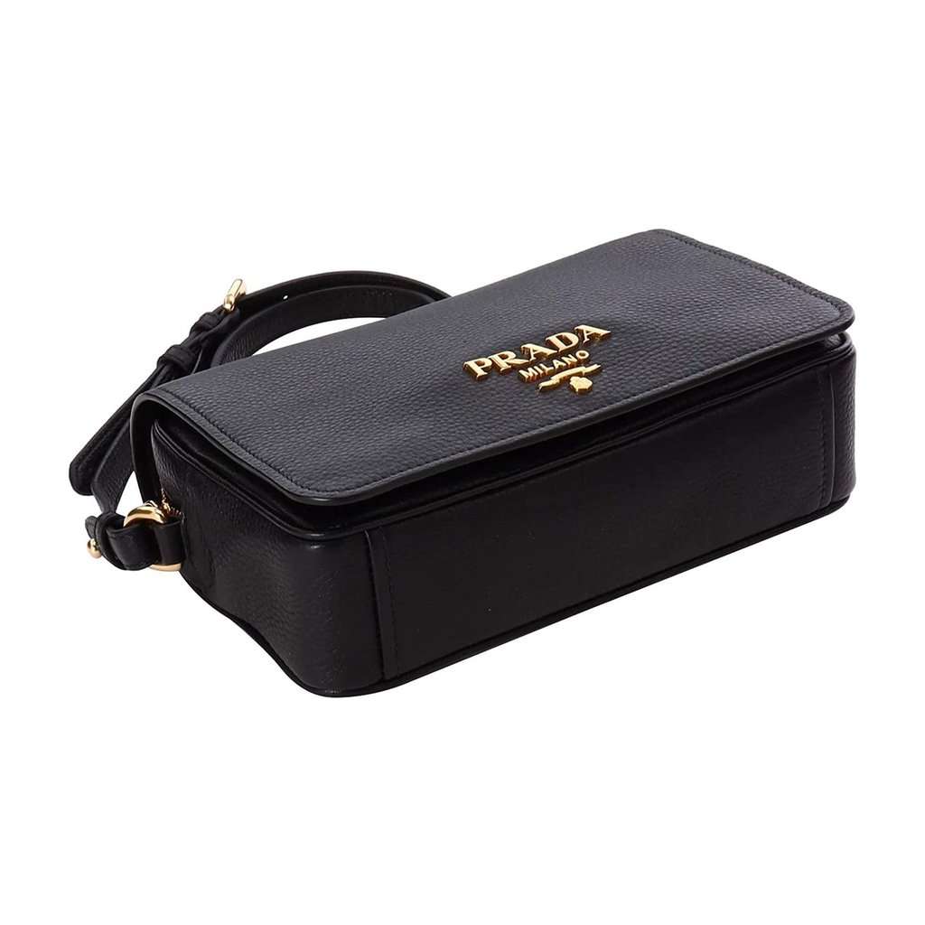 Prada Prada Vitello Phenix Black Leather Flap Crossbody Bag Black Leather Never worn - Inside View