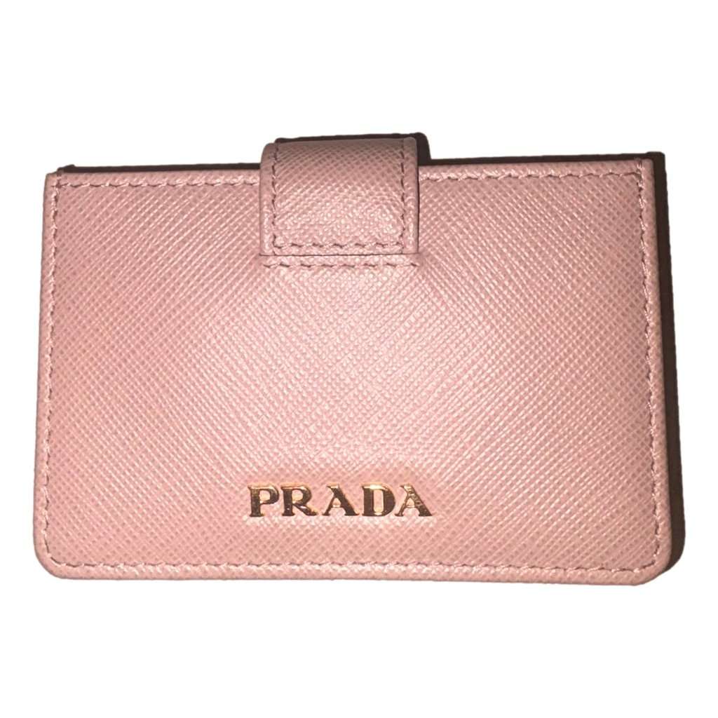 Prada Prada Saffiano Leather Cipria Beige Accordion Card Case Wallet Beige Leather Never worn - Front View