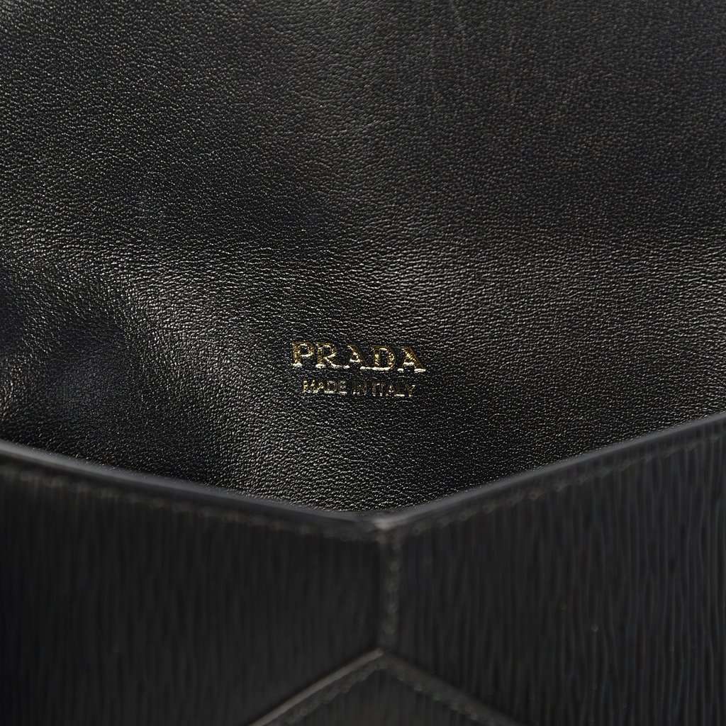 Prada Prada Black Vitello Move Leather Long Envelope Wallet Black Leather Never worn - Model View