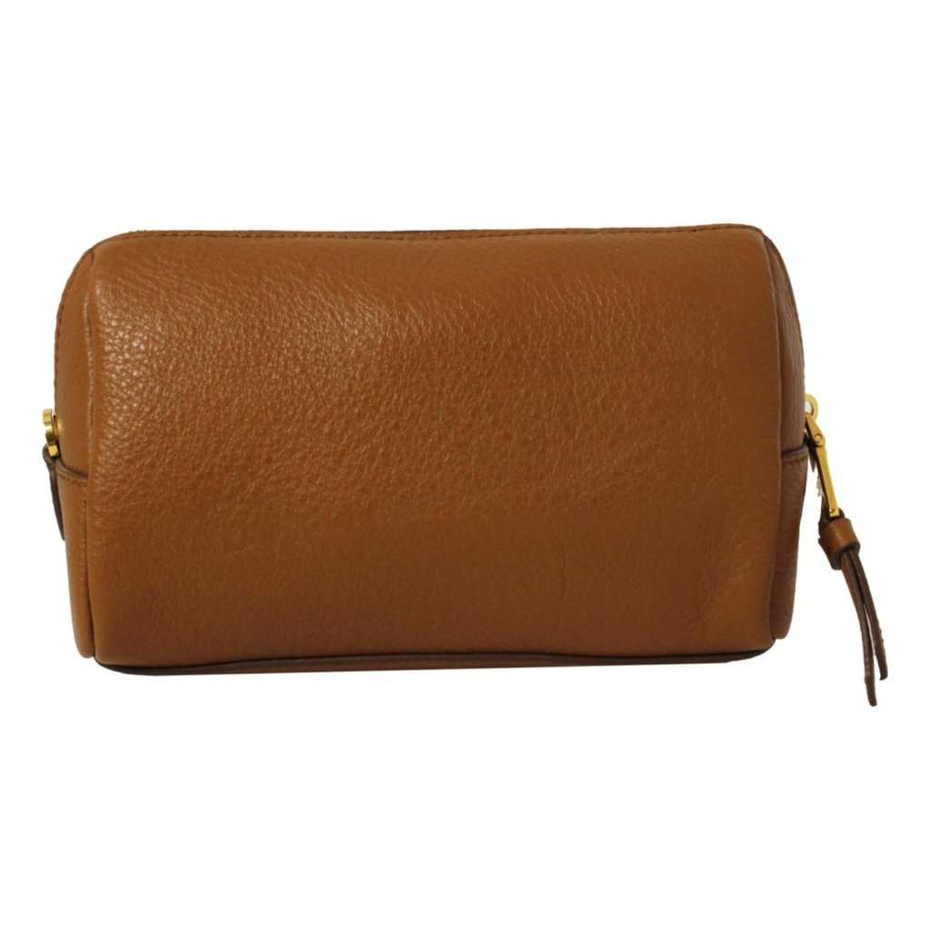 Prada Prada Vitello Daino Cannella Brown Leather Cosmetic Pouch Clutch Bag Brown Leather Never worn - Inside View
