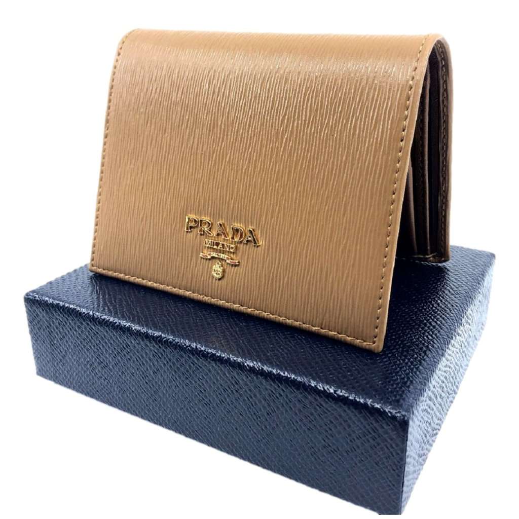 Prada Prada Vitello Move Cipria Beige Leather Bifold Snap Wallet Beige Leather Never worn - Inside View