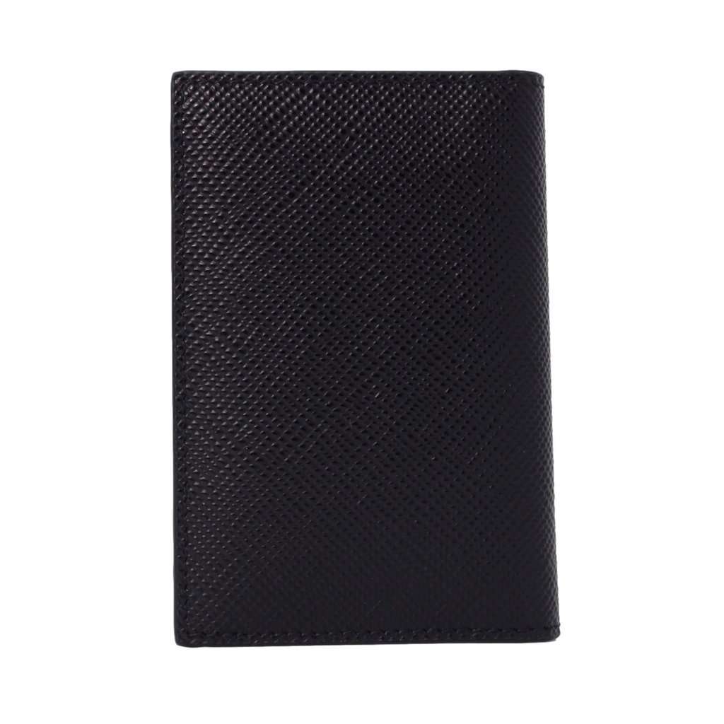 Prada Prada Black Saffiano Leather Vertical Logo Card Holder Black Leather Never worn - Back View