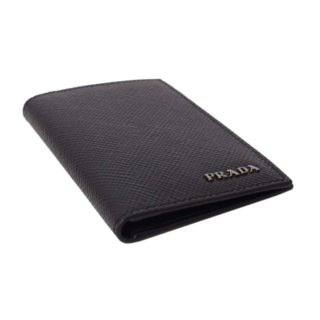 Prada Prada Black Saffiano Leather Vertical Logo Card Holder Black Leather Never worn - Inside View