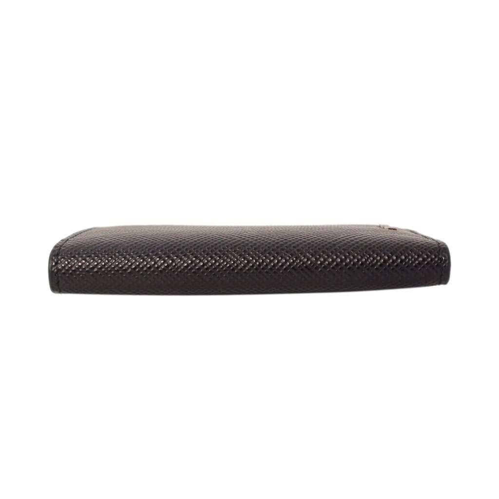 Prada Prada Black Saffiano Leather Vertical Logo Card Holder Black Leather Never worn - Model View