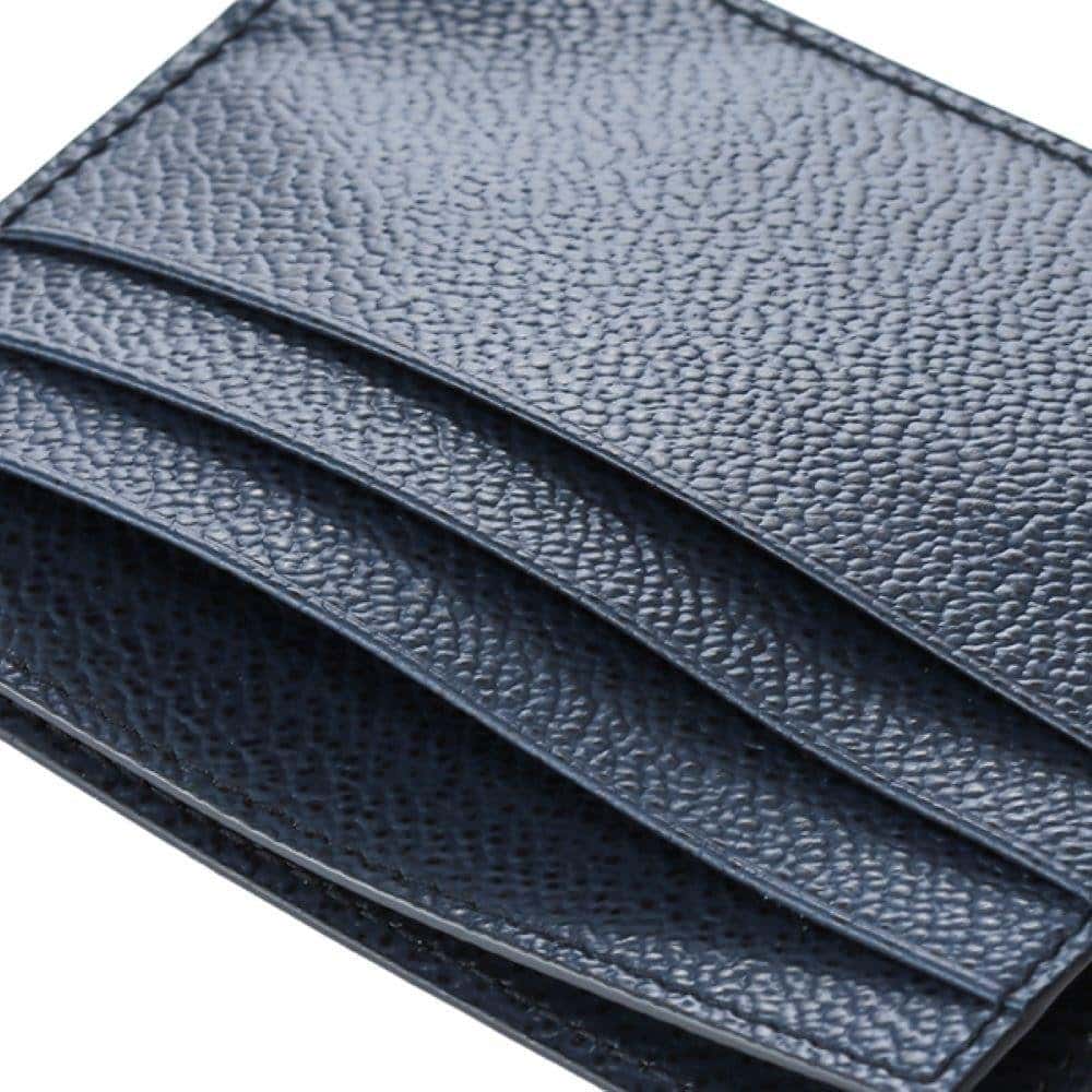 Prada Prada Vitello Micro Grain Navy Triangle Logo Cardholder Wallet Navy Leather Never worn - Inside View