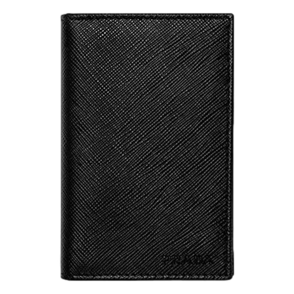 Prada Prada Mens Saffiano Leather Vertical Card Black Holder Bifold Wallet Black Leather Never worn - Box View
