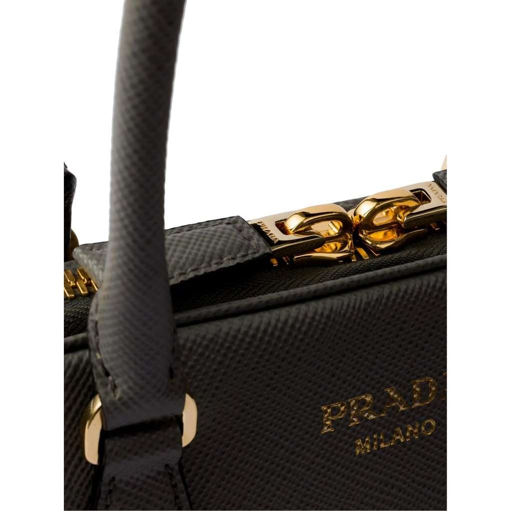 Prada Prada Saffiano Soft Calfskin Top Handle Handbag Medium Marmo Gray Grey Leather Never worn - Box View