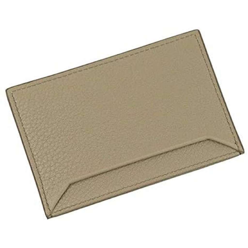 Prada Prada Vitello Grain Argilla Grey Leather Small Card Holder Wallet Grey Leather Never worn - Back View