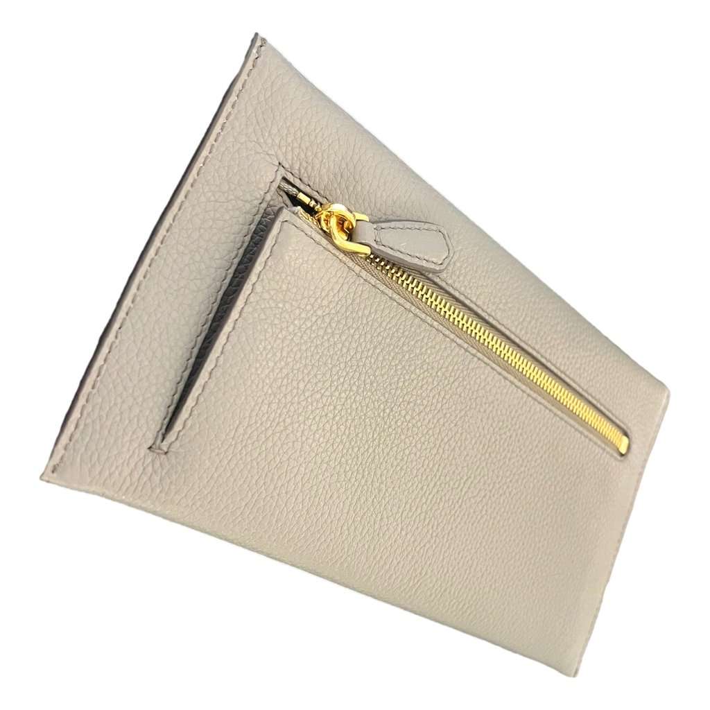 Prada Prada Grey Vitello Grain Leather Long Envelope Wallet Grey Leather Never worn - Box View