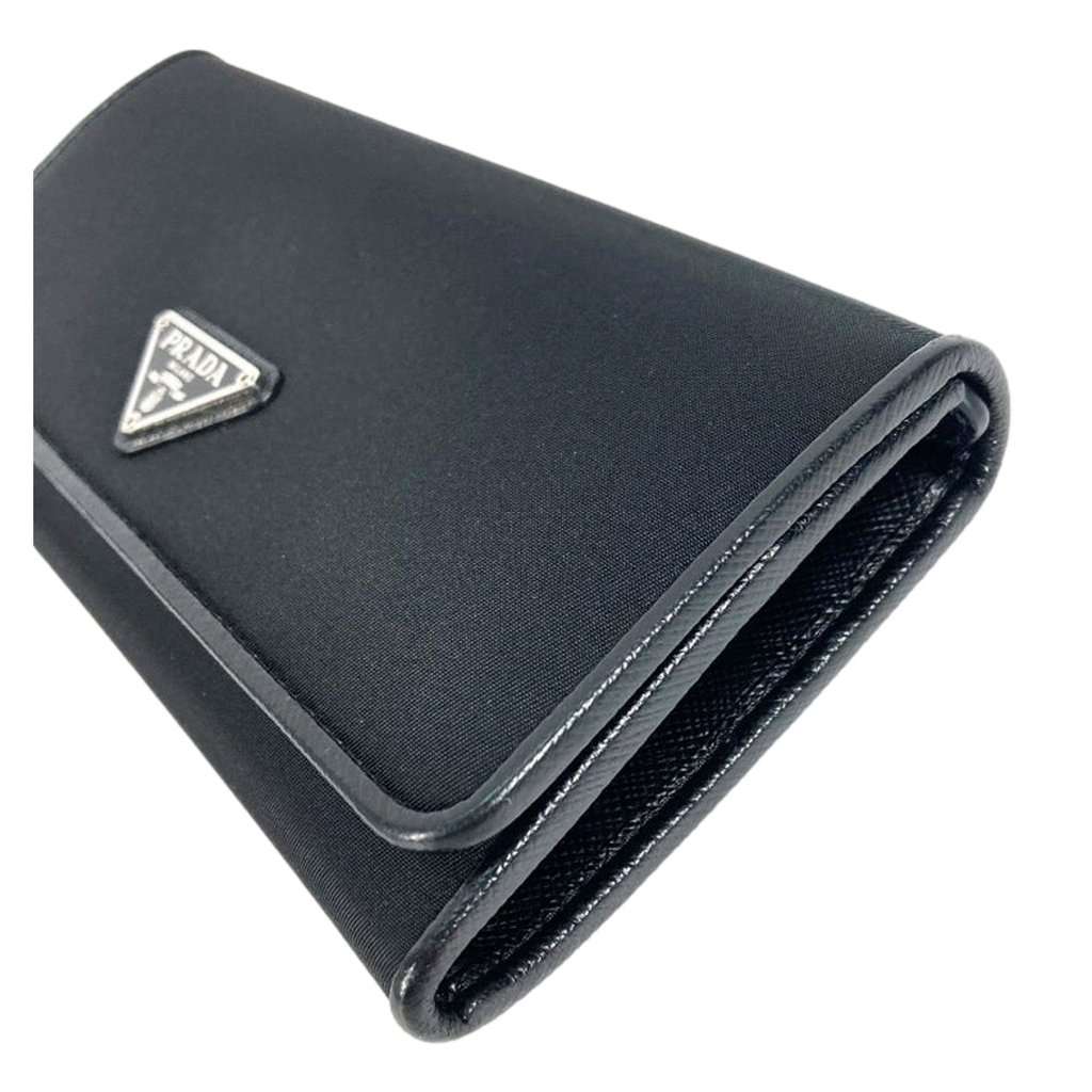 Prada Prada Tessuto Nero Black Continental Flap Black Wallet Silver Triangle Logo Black Never worn - Inside View