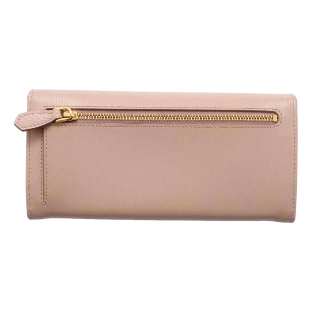 Prada Prada Vitello Move Cipria Beige Leather Continental Long Wallet Gold Triangle Logo Brown Leather Never worn - Back View