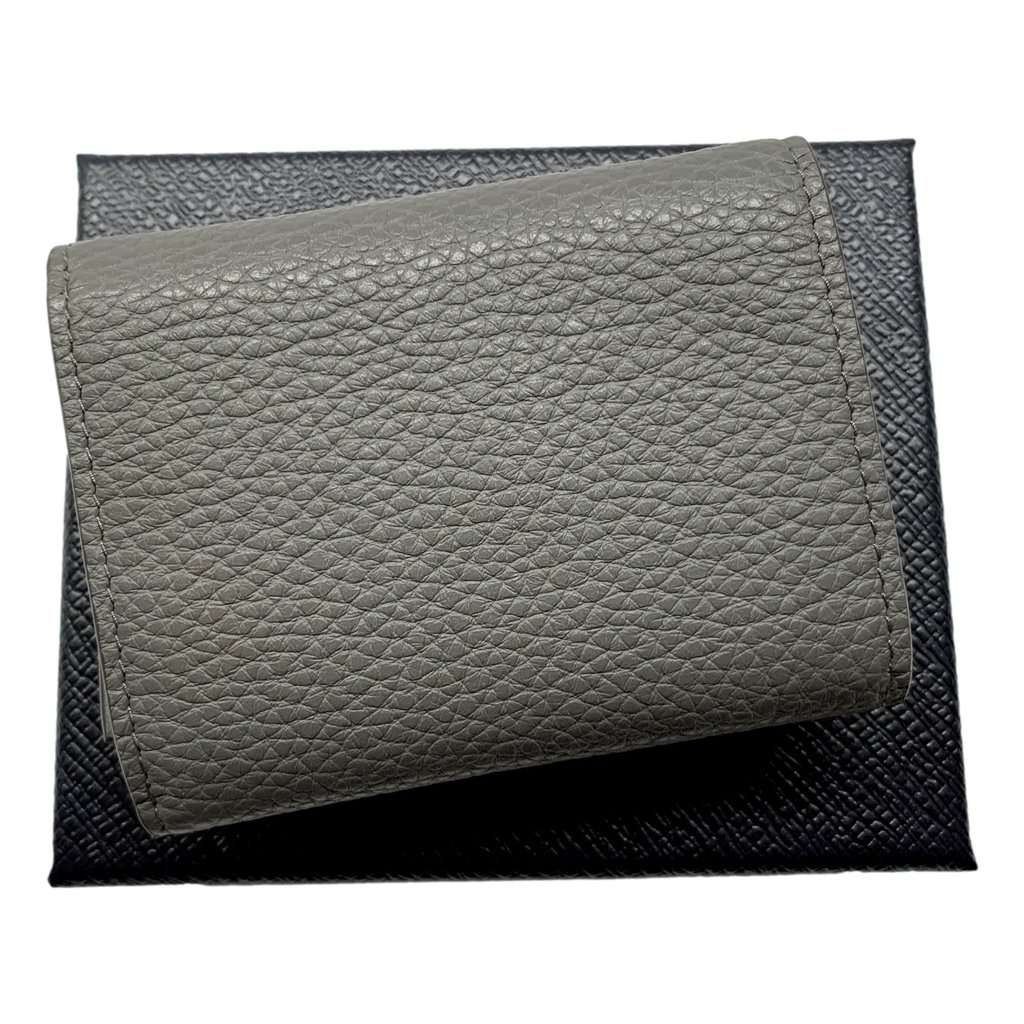 Prada Prada Marmo Marble Grey Vitello Daino Leather Silver Logo Trifold Wallet Grey Leather Never worn - Inside View