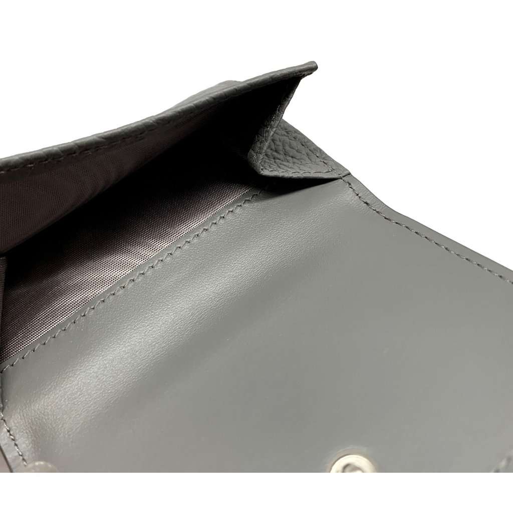 Prada Prada Marmo Marble Grey Vitello Daino Leather Silver Logo Trifold Wallet Grey Leather Never worn - Model View