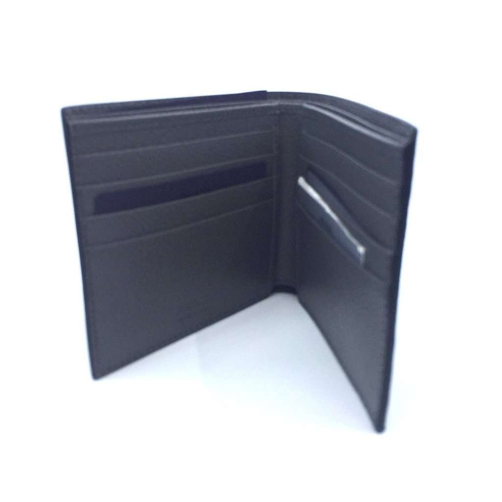 Prada Prada Mens Wallet Black Gray Vitello Micro Grain Leather Bifold Black Leather Never worn - Box View