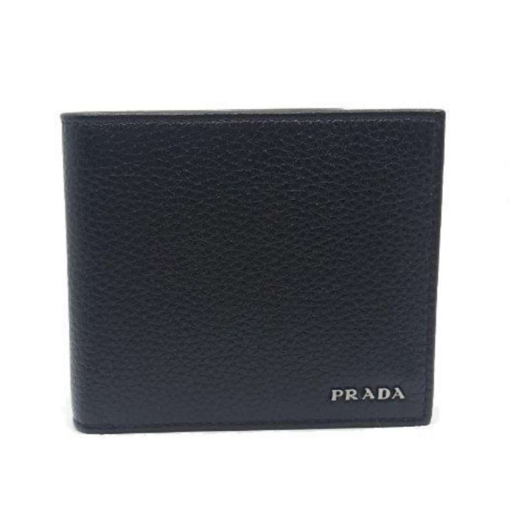 Prada Prada Mens Bifold Nero Black Vitello Grain Leather Wallet Black Leather Never worn - Inside View