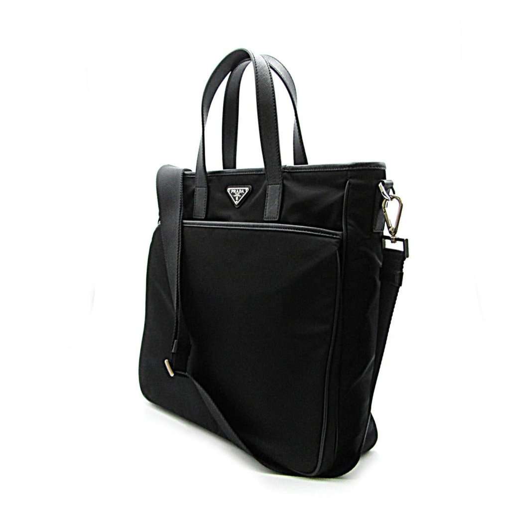 Prada Prada Re-Nylon Black Nylon and Saffiano Large Crossbody Tote Bag Black Leather Never worn - Inside View