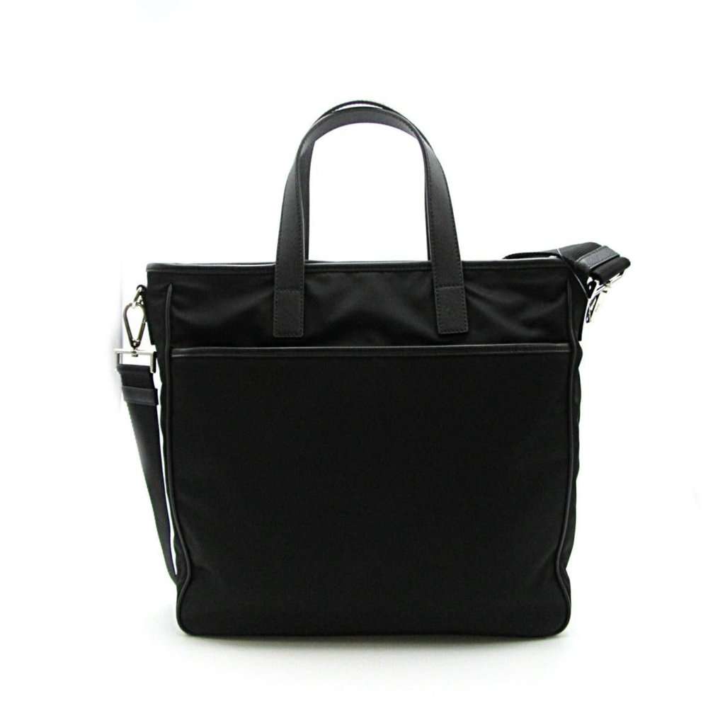Prada Prada Re-Nylon Black Nylon and Saffiano Large Crossbody Tote Bag Black Leather Never worn - Model View