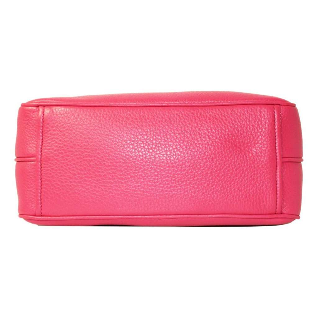 Prada Prada Peonia Pink Vitello Phenix Leather Double Zip Crossbody Pink Leather Never worn - Model View