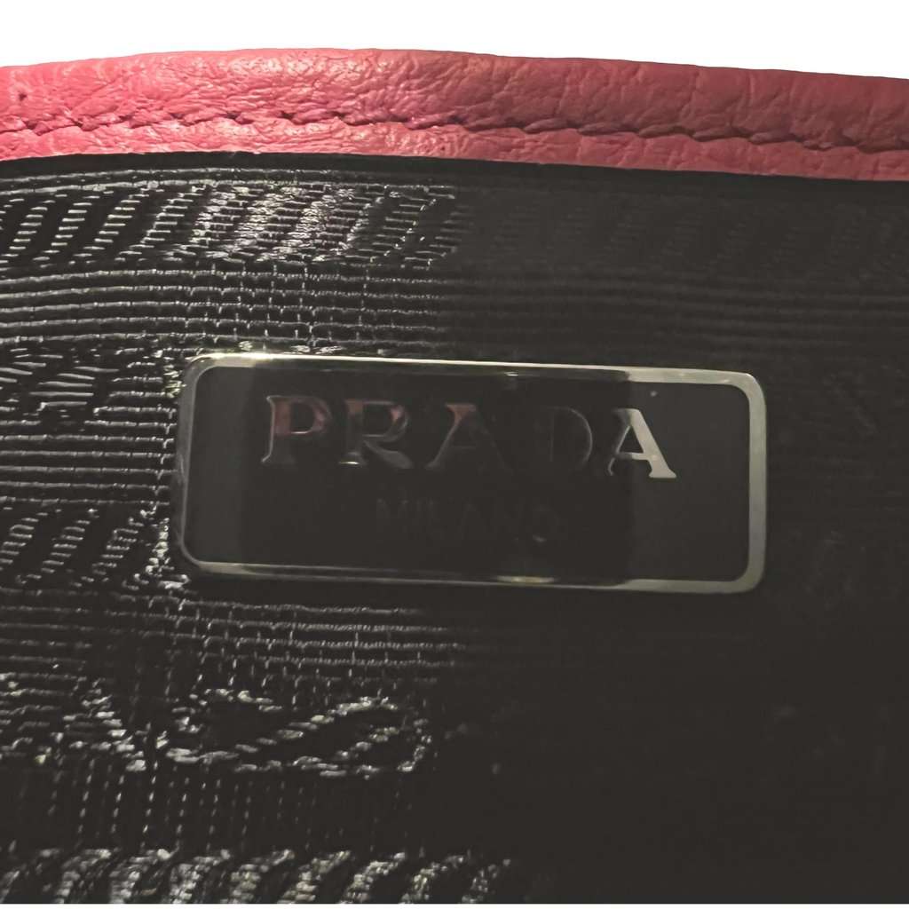 Prada Prada Vitello Phenix Pink Leather Silver Logo Small Camera Crossbody Bag Pink Leather Never worn - Box View