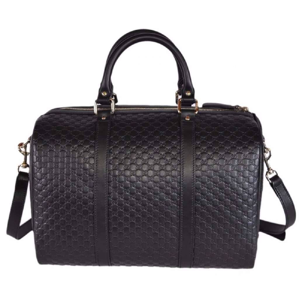 Gucci Gucci Microguccissima GG Boston Bag Black Embossed Leather Gold Hardware Black Leather Never worn - Box View