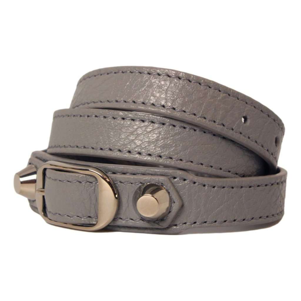 Balenciaga Balenciaga Arena Grey Lambskin Leather Wrap Bracelet Grey Leather Never worn - Back View