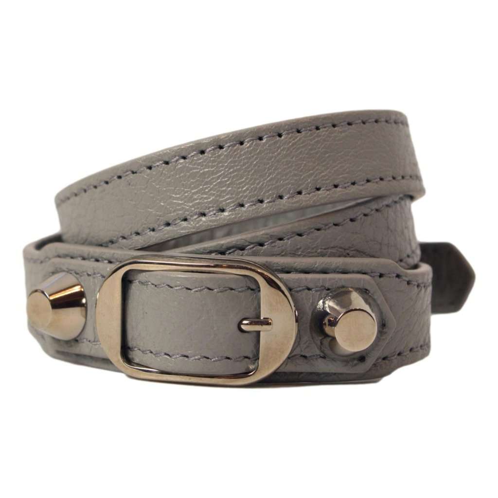 Balenciaga Balenciaga Arena Grey Lambskin Leather Wrap Bracelet Grey Leather Never worn - Box View