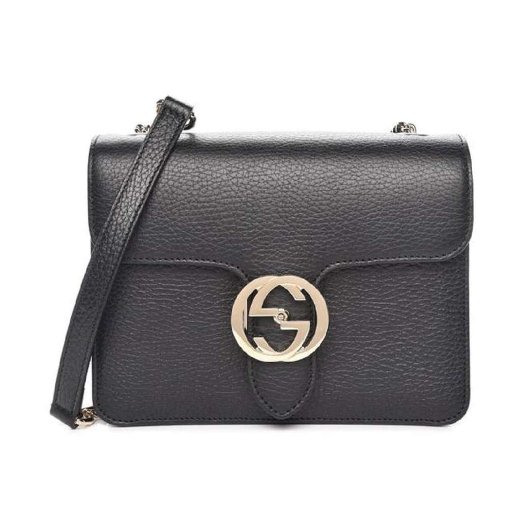 Gucci Gucci Black Icon GG Interlocking Small Crossbody Bag Black Leather Never worn - Box View